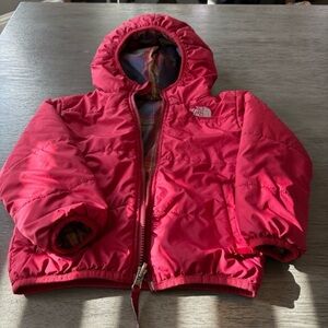 The North Face Burgundy/ Plaid Reversible Coat Size 3T​